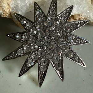 Radiant Crystal Burst Brooch